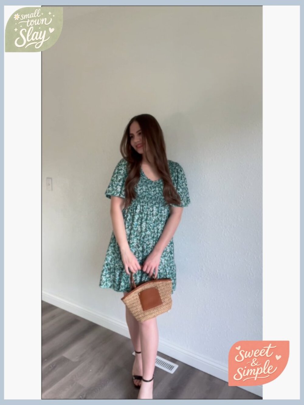 Smocked V-Neck Flutter Sleeve Sundress with Pockets - Picture 7 of 7